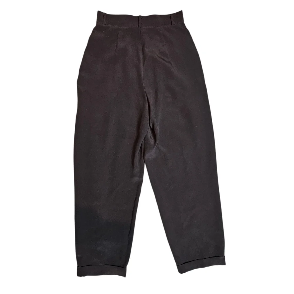 Vintage Saks Fifth Avenue Silk Pleated Pants | Peter Nygård | High Rise | Size 4 - Picture 3 of 11
